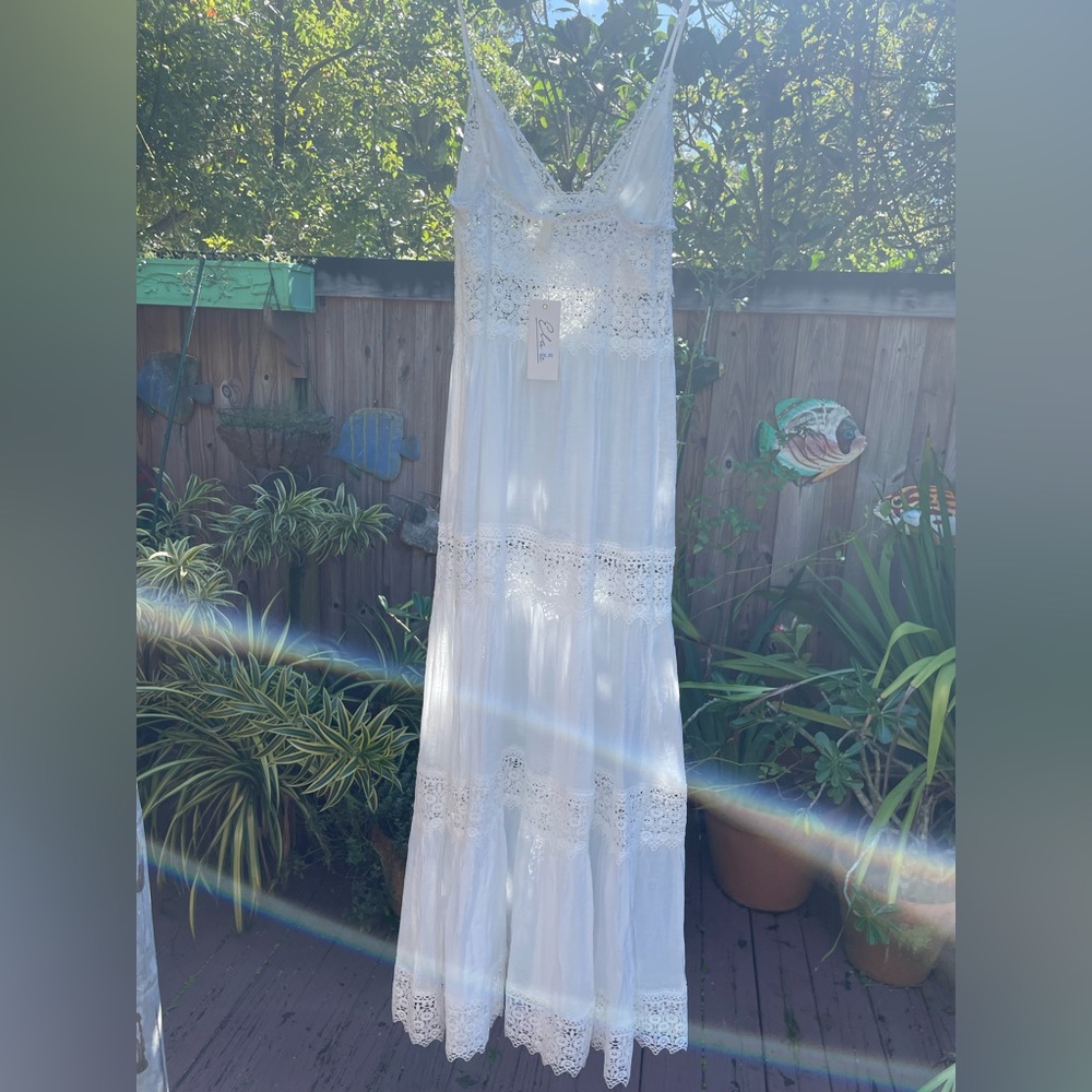 Elan long sheer summer dress/ cover up